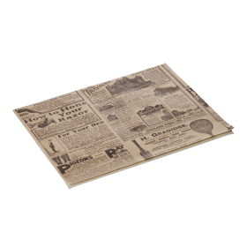 Papier à burger imprimé journal - 25 x 20 cm - Brun (lot de 1000)