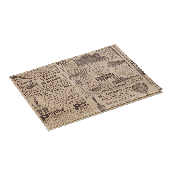 Papier à burger imprimé journal - 25 x 20 cm - Brun (lot de 1000)