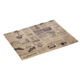 Papier à burger imprimé journal - 28 x 34 cm - Brun (lot de 1000)