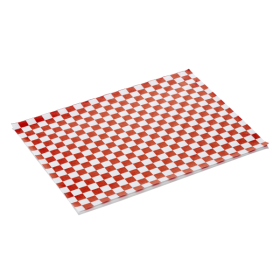 Papier fast-food ingraissable imprimé damier - 25 x 20 cm - Rouge/blanc (lot de 1000)