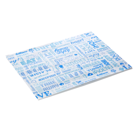 Papier fast-food ingraissable imprimé fish - 28 x 34 cm - Bleu (lot de 1000)