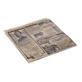 Sac à emporter fast-food ingraissable imprimé journal - 13 x 14 cm - Marron (lot de 1000)