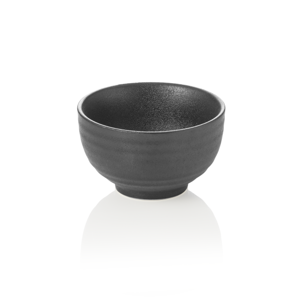 Bol en porcelaine noire inspiration asiatique - Ø 12,5 cm - 400 ml (lot de 4)