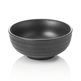 Bol en porcelaine noire inspiration asiatique - Ø 21 cm - 1,3 L (lot de 2)