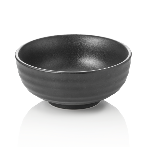 Bol en porcelaine noire inspiration asiatique - Ø 21 cm - 1,3 L (lot de 2)