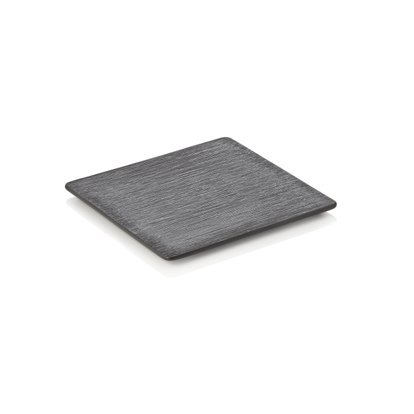 Assiette en porcelaine noire d'inspiration asiatique - 20 x 20 cm (lot de 5)