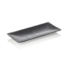 Plat en porcelaine noire d'inspiration asiatique - 30,5 x 14 cm (lot de 4)