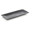 Plat en porcelaine noire d'inspiration asiatique - 42 x 18 cm (lot de 2)