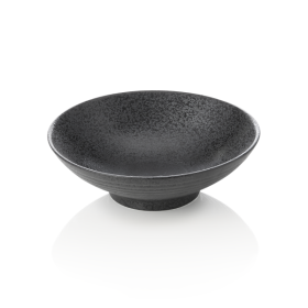 Assiette creuse en porcelaine noire d'inspiration asiatique - Ø 22,5 cm (lot de 3)