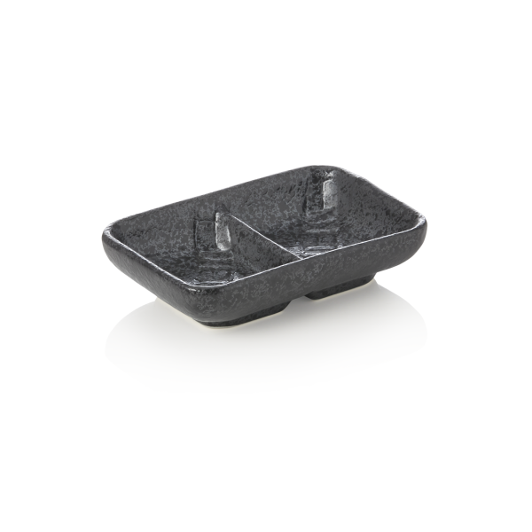 Double coupelle en porcelaine noire - 11 x 7,5 cm (lot de 12)