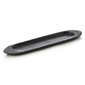 Assiette à sushi en porcelaine noire - 45,5 x 10 cm (lot de 2)