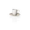 Tasse à espresso en grès - 80 ml - Avec soucoupe - Série Coupe Iris (lot de 6)