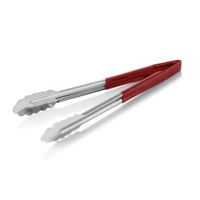 Pince universelle HACCP inox 18/0 - 30 cm - Manche rouge