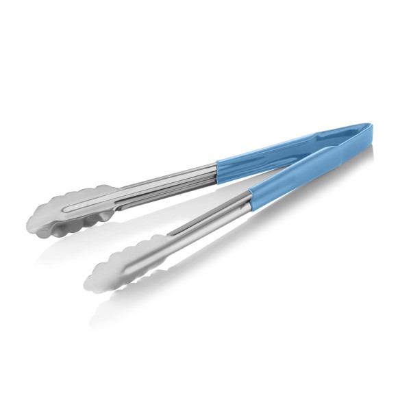 Pince universelle HACCP inox 18/0 - 30 cm - Manche bleu