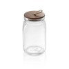 Bocal de stockage en verre avec joint hermétique - 1,5 L - Couvercle en acacia