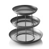 Présentoir à 3 étages en acier chrome-nickel - 3 plateaux inclus - Vintage