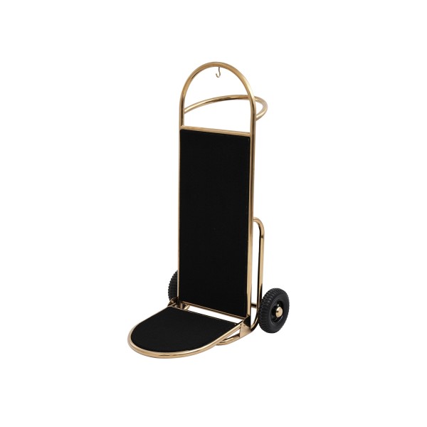 Diable à bagages titane or - 61 x 70 cm - Tapis noir - Max 80 kg