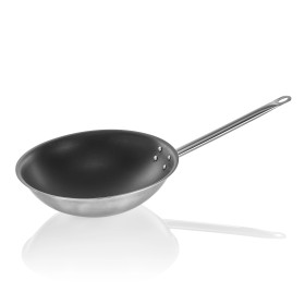 Wok inox 18/10 revêtement antiadhésif Ø 38 cm – Fond rond