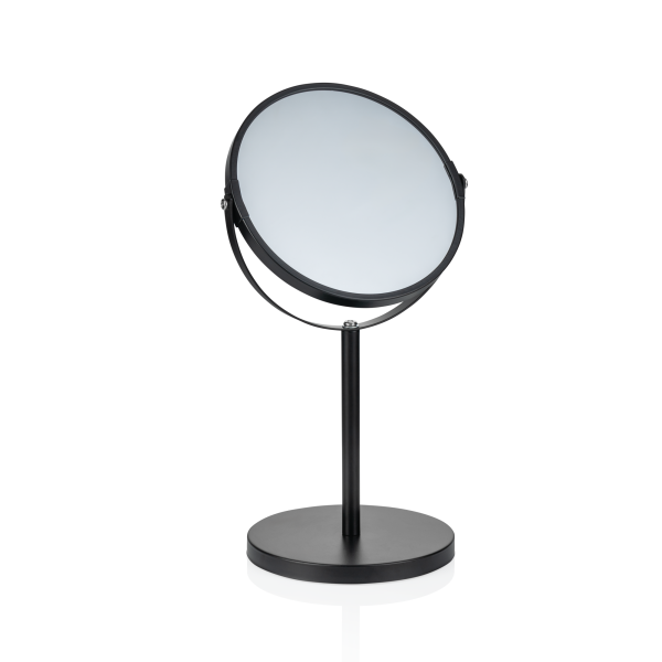 Miroir de courtoisie inox sur pied - Ø 17 cm - Hauteur 35 cm - Noir
