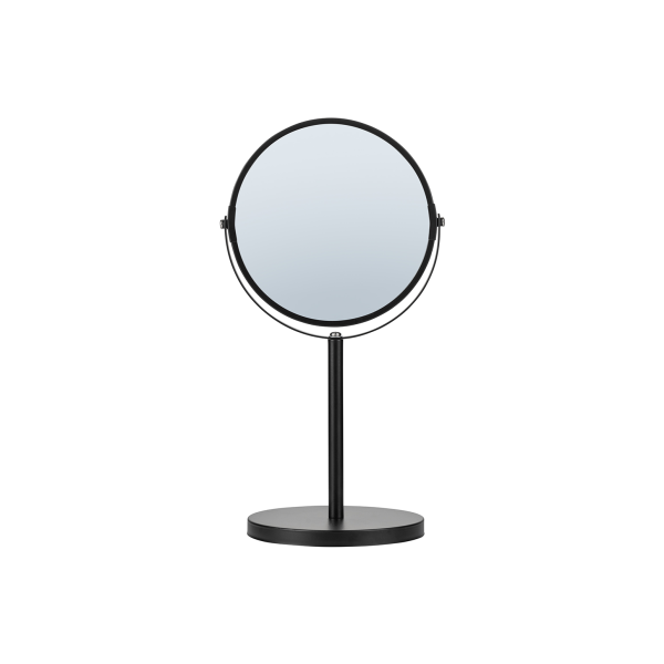 Miroir de courtoisie inox sur pied - Ø 17 cm - Hauteur 35 cm - Noir