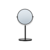 Miroir de courtoisie inox sur pied - Ø 17 cm - Hauteur 35 cm - Noir