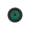 Cendrier coupe-vent en verre - Ø 9,5 cm - Turquoise