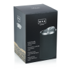 Poubelle inox chromé et simili cuir - 9 L - Noir