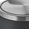 Poubelle inox chromé et simili cuir - 9 L - Noir