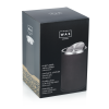 Poubelle inox chromé et simili cuir - 9 L - Marron foncé