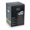 Poubelle inox chromé et simili cuir - 9 L - Marron clair