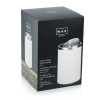 Poubelle inox chromé et simili cuir - 9 L - Blanche