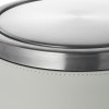 Poubelle inox chromé et simili cuir - 9 L - Blanche