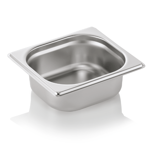 Bac gastro en acier chrome-nickel - GN 1/6 - Profondeur 65 mm