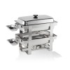 Chafing dish inox chromé poli avec 2 emplacements brûleurs - GN 1/1