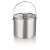 Seau à glace inox chromé avec couvercle en verre et pinces - 3 L