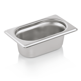 Bac gastro en acier chrome-nickel - GN 1/9 - Profondeur 65 mm