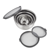 Set de 3 bols gradués inox chromé - Avec couvercle