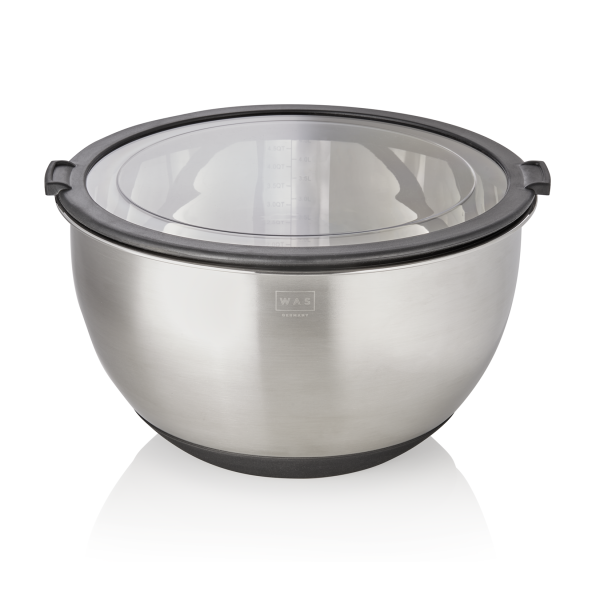 Set de 3 bols gradués inox chromé - Avec couvercle