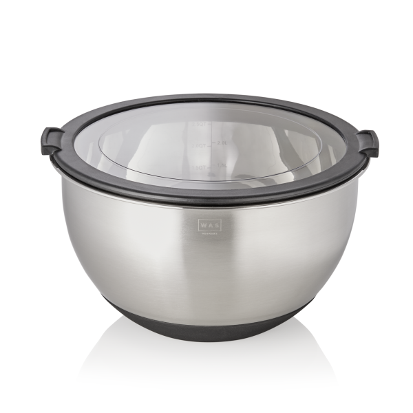 Set de 3 bols gradués inox chromé - Avec couvercle