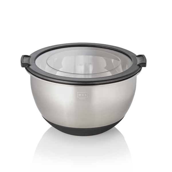 Set 3 bols gradués acier chrome-nickel – Avec couvercle et fond silicone
