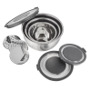 Set de 3 bols gradués inox chromé - Couvercle et accessoires de coupe/friction
