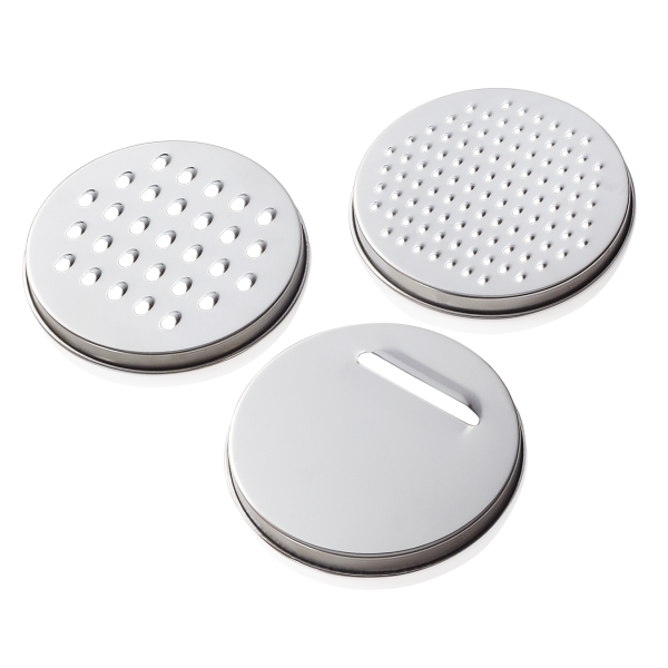 Set de 3 bols gradués inox chromé - Couvercle et accessoires de coupe/friction