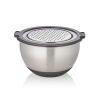 Set de 3 bols gradués inox chromé - Couvercle et accessoires de coupe/friction