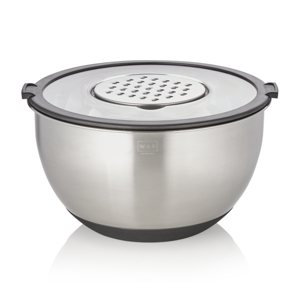 Set de 3 bols gradués inox chromé - Couvercle et accessoires de coupe/friction