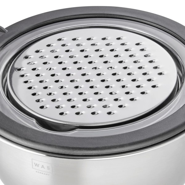 Set de 3 bols gradués inox chromé - Couvercle et accessoires de coupe/friction