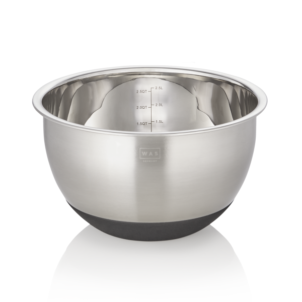Set de 3 bols gradués inox chromé - Couvercle et accessoires de coupe/friction