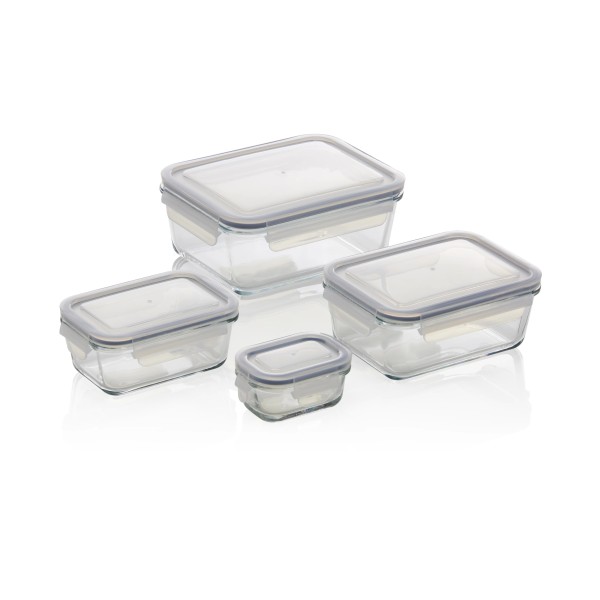Set de 4 boîtes de conservation en borosilicate - Couvercle en polypropylène