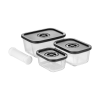 Set de 3 boîtes de conservation en borosilicate - Couvercle en ABS