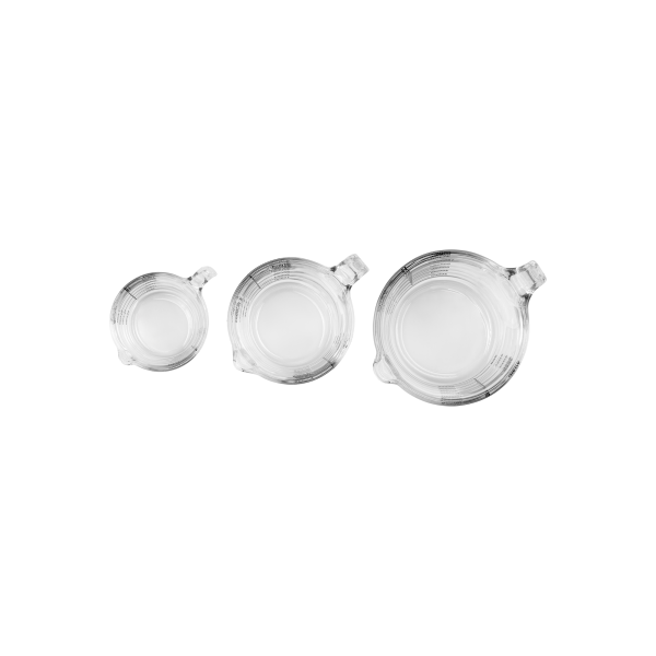 3 pichets gradués en borosilicate - 0,25/0,5/1 L