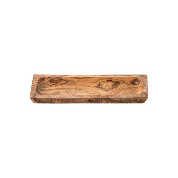 Planche de service creusée en olivier - 26 x 10 x 2 cm